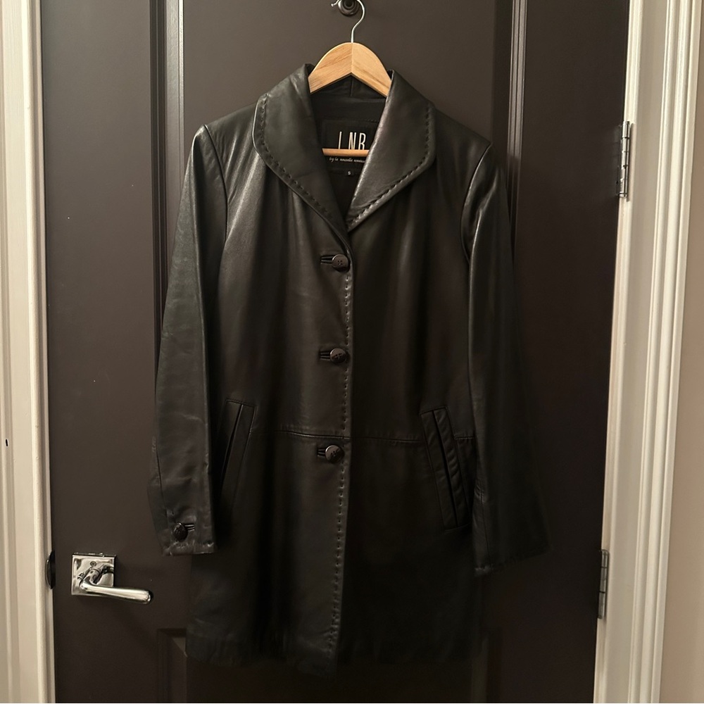 LNR Black leather long jacket